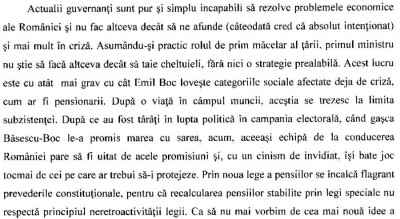 Declaratie Gabriel Berca despre Guvernul Boc