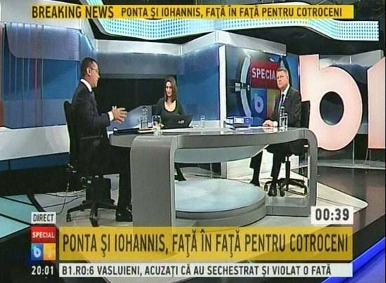 Klaus Iohannis și  Victor Ponta la B1