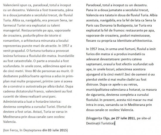 comparatie texte